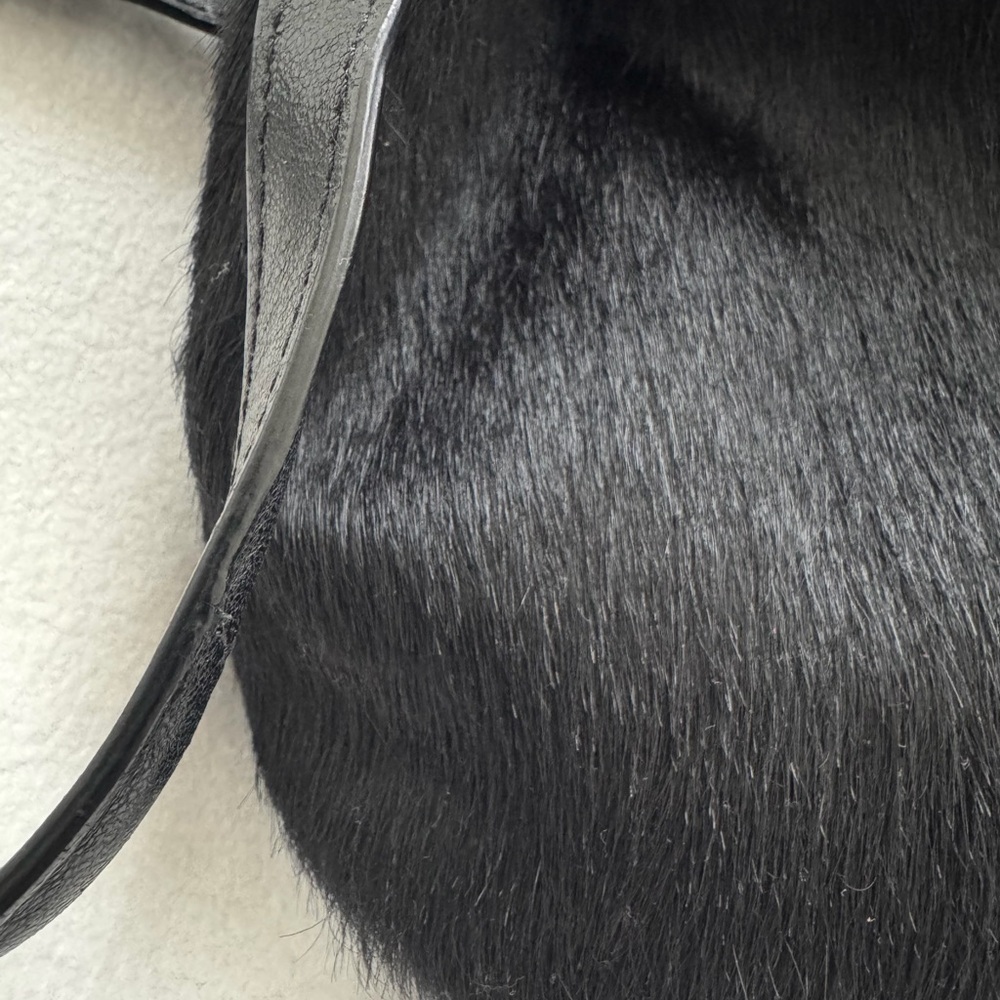Black Drawstring Backpack with Zipper - Picture 2 of 7